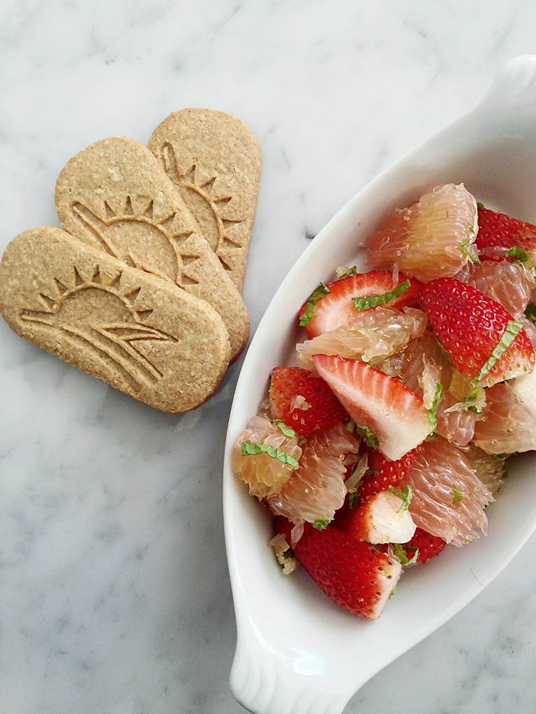 Pomelo strawberry salad photo